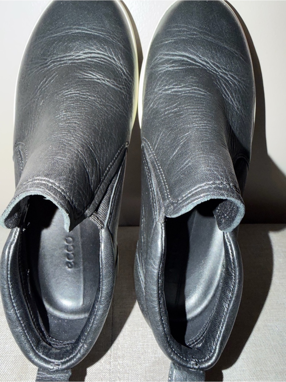 Ecco Black Leather Slip-On Women’s Shoes